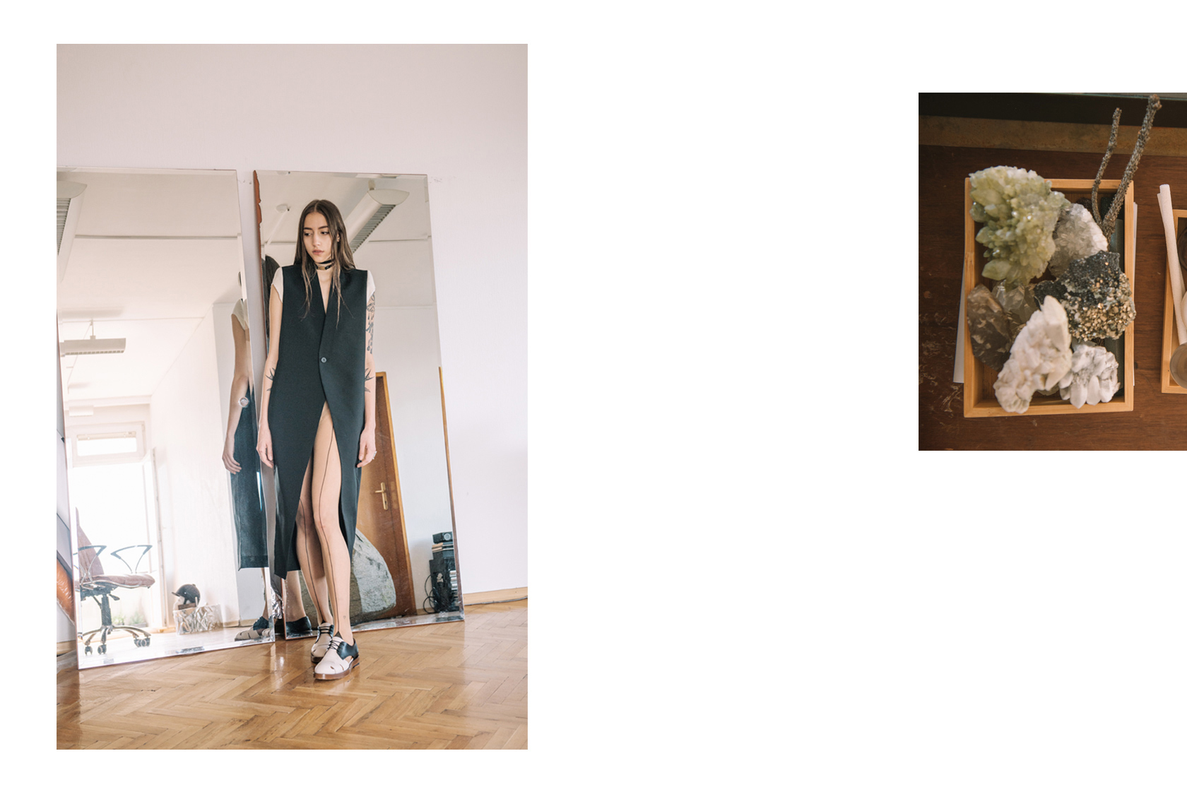 Елек Rick Owens от Plus Zero Concept Store, обувки Paul Smith от Trend Box, пръстен Neva Balnikova