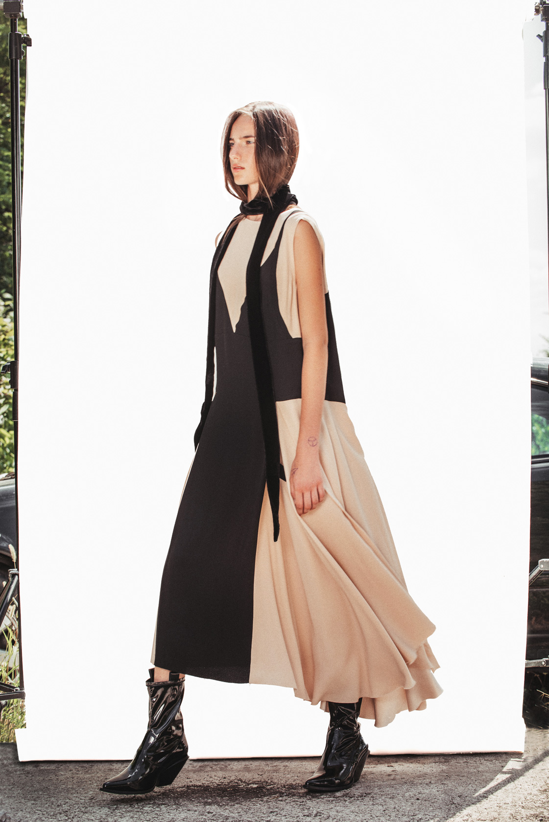 Рокля Marni от Plus Zero Conceot Store, шал и боти H&M