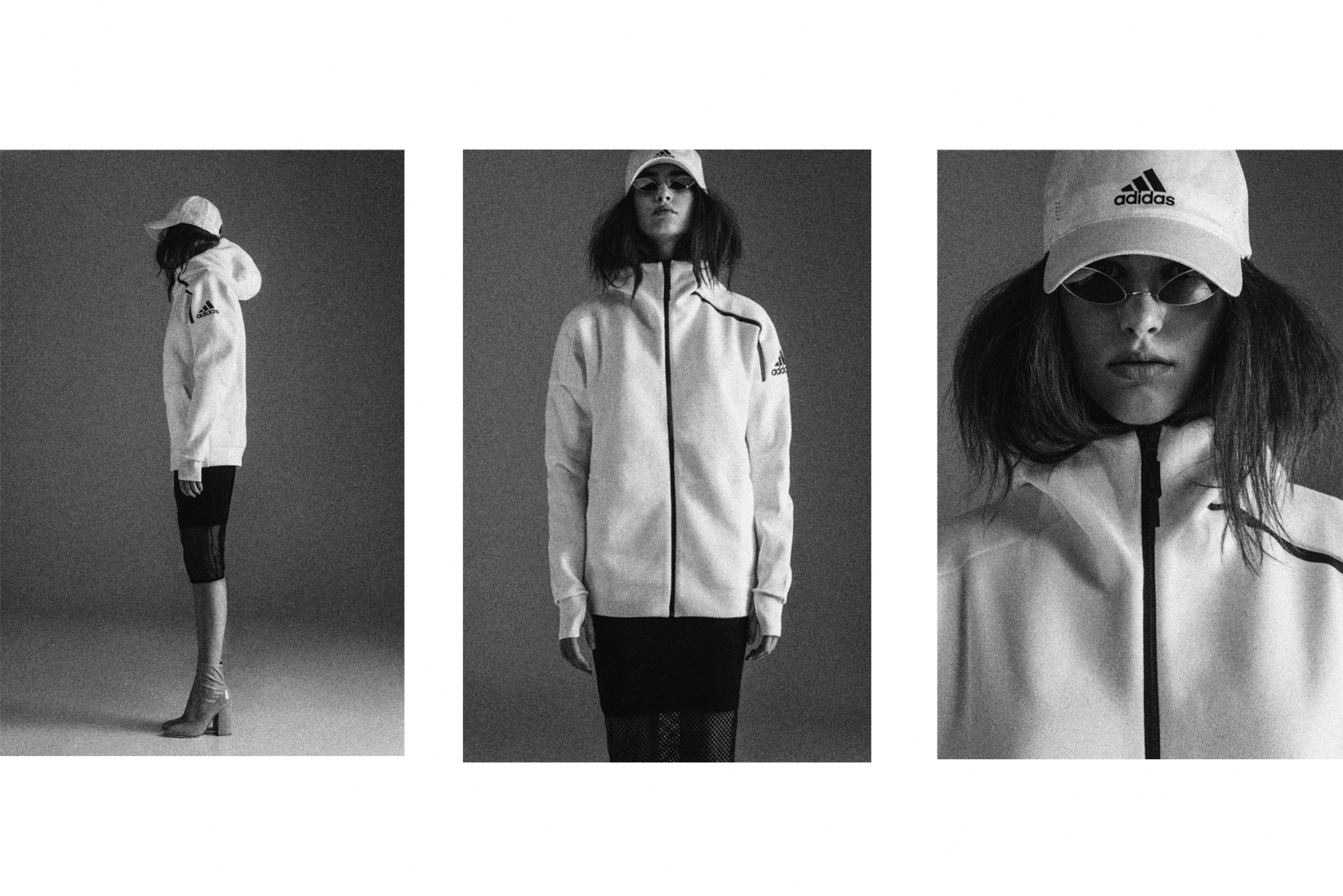 Шапка и суитчър adidas, пола Toy G от Pink, боти Valentino от PAP, слънчеви очила Acne Studios