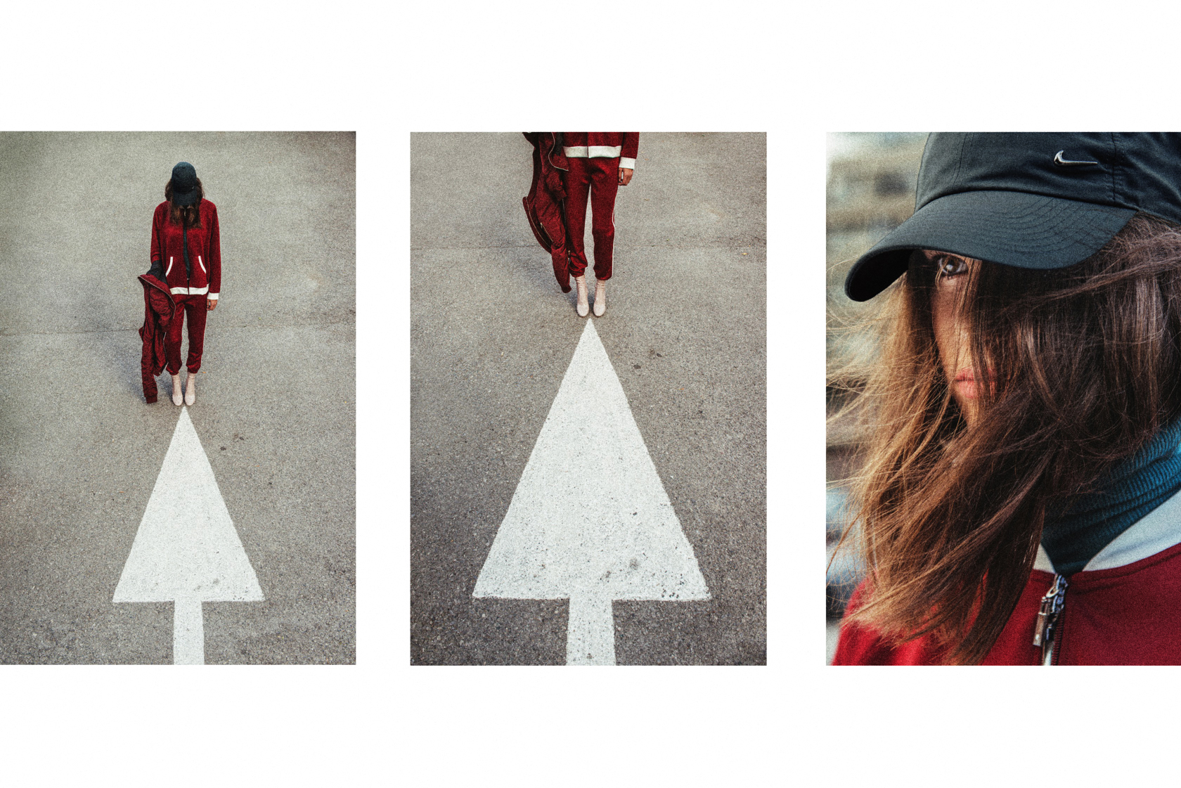 Шапка Nike, спортен екип Twin-Set от Pink, поло Benetton, бомбър H&M, боти Valentino от PAP