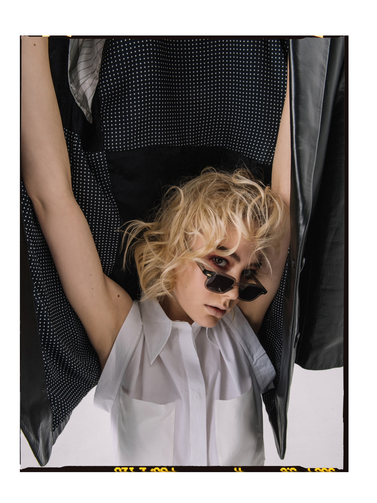 Jacket: Ermanno Scervino, Shirt: Iceberg, Eyewear: Kyme
