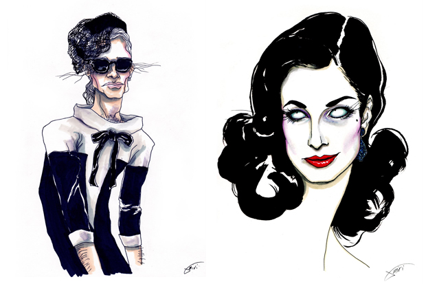 dita-von-teese-karl-lagerfeld-illustration-achraf-amiri
