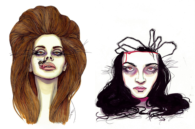 lana-del-rey-mariacarla-boscono-illustration-achraf-amiri